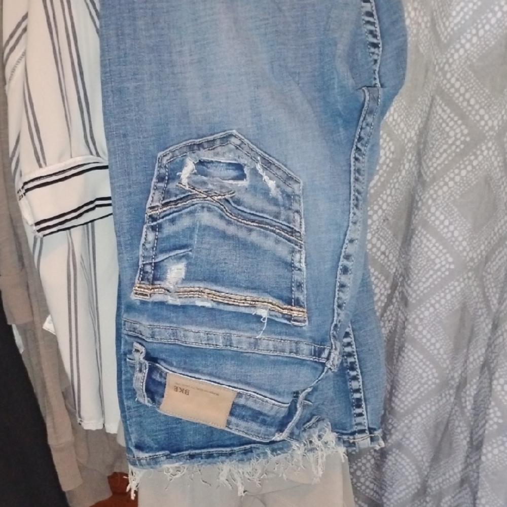 BKE Light Blue Distressed Boyfriend Jeans